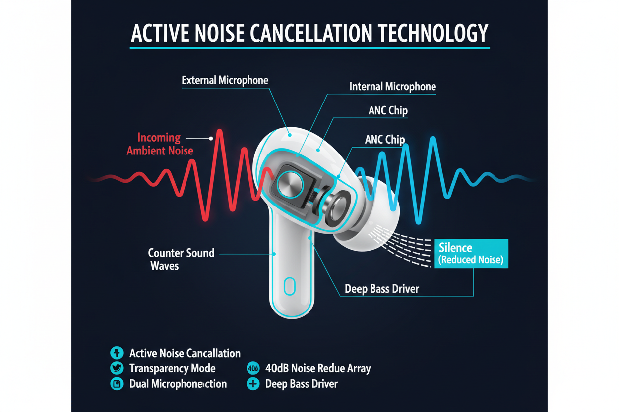 Wireless Earbuds — True Wireless Bluetooth 5.3 with Noise Cancellation