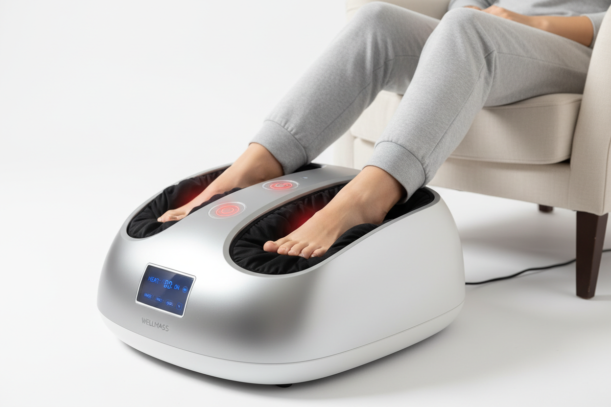 Electric Foot Massager — Shiatsu Kneading & Heat Therapy