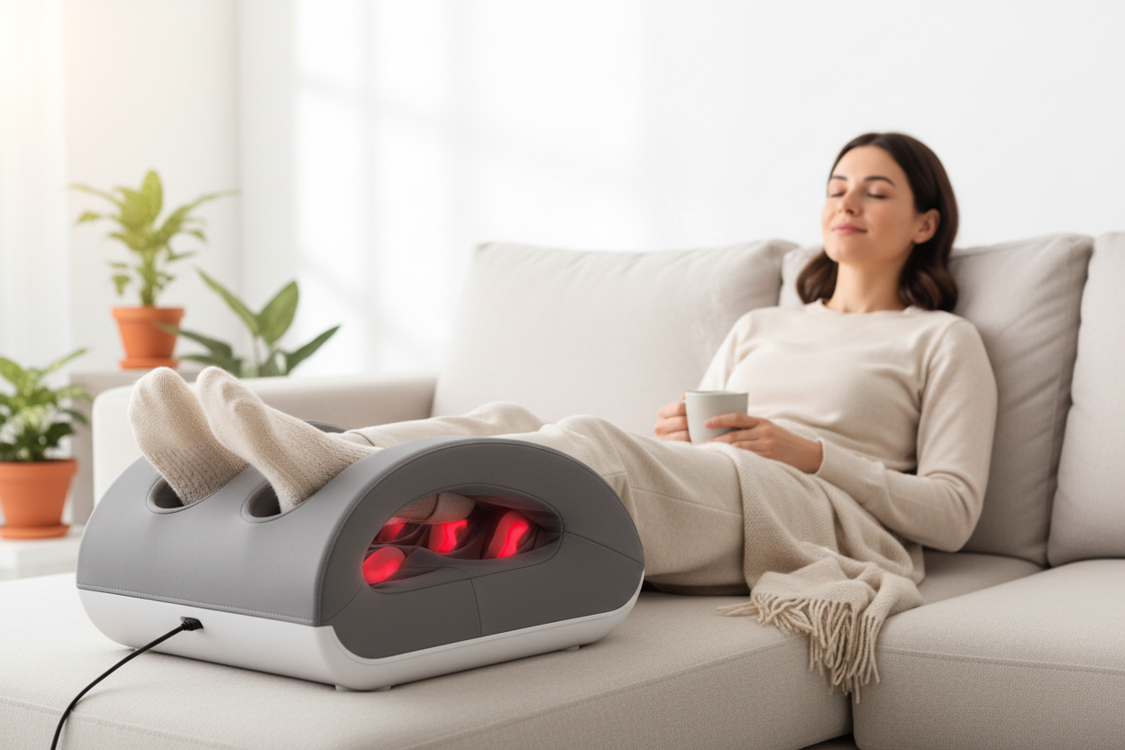 Electric Foot Massager — Shiatsu Kneading & Heat Therapy