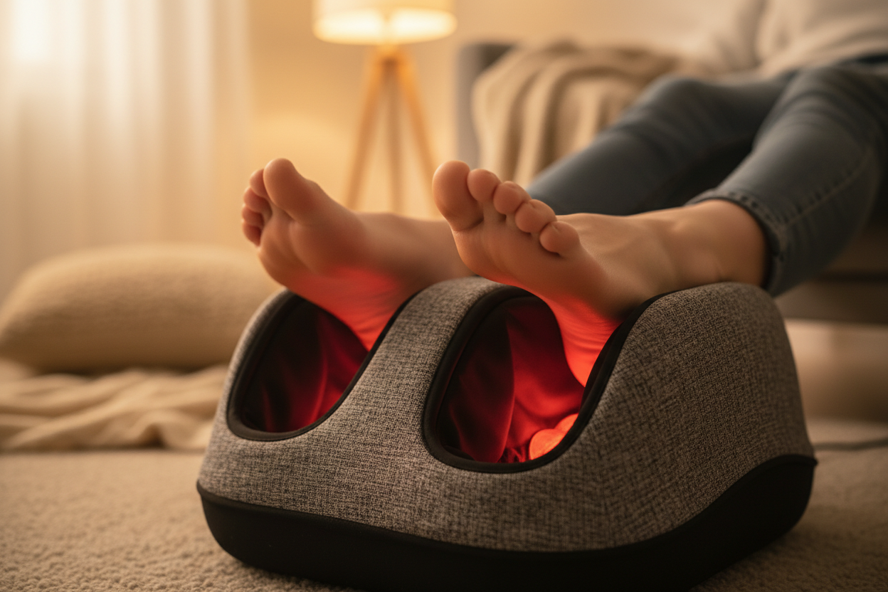Electric Foot Massager — Shiatsu Kneading & Heat Therapy